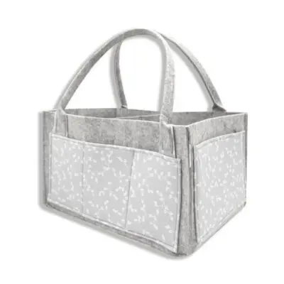 Babyjem Keçe Anne Bebek Bakım Çantası Düzenleyici Organizer Gri Çiçek