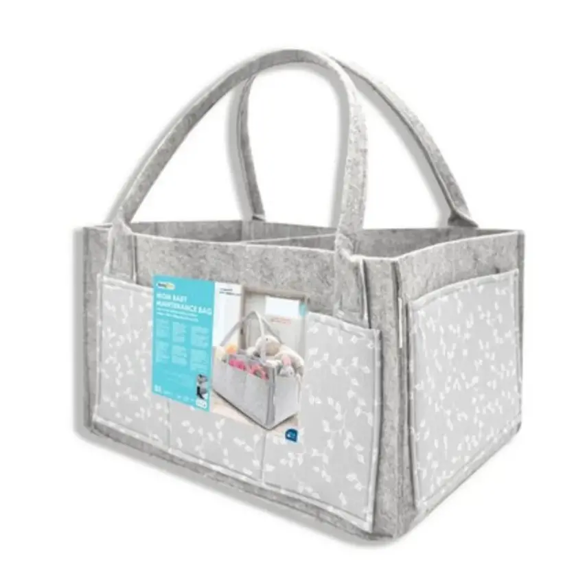 Babyjem Keçe Anne Bebek Bakım Çantası Düzenleyici Organizer Gri Çiçek - 6