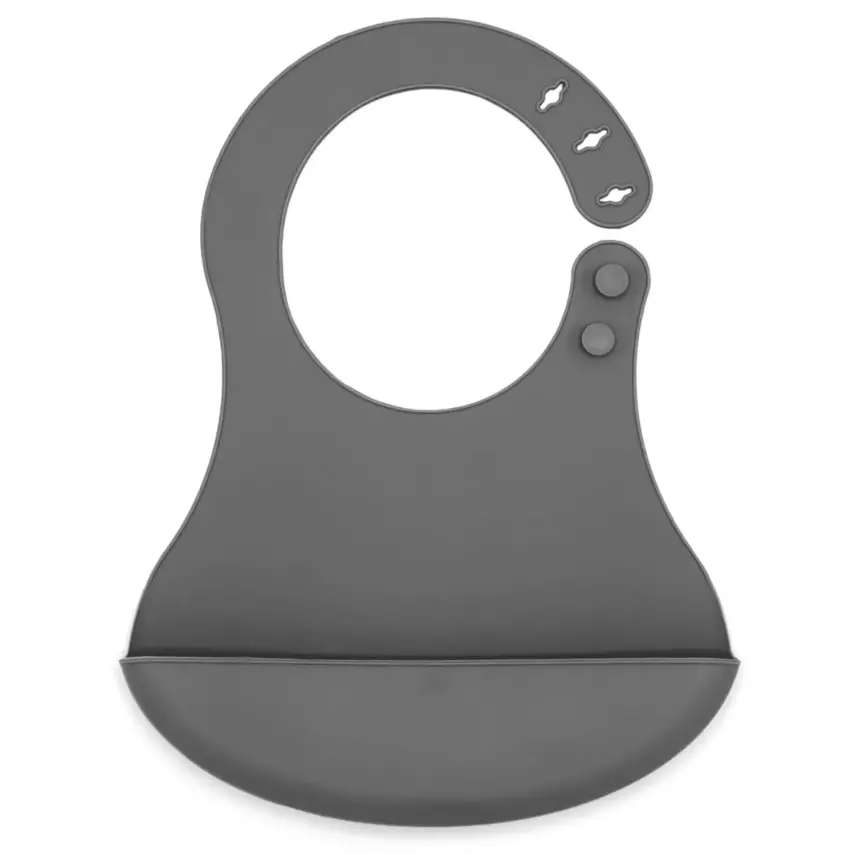 Babyjem Mini Silikon Önlük Gri - 1