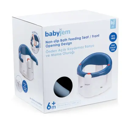 Babyjem Önden Açılır Bebek Banyo&Mama Oturağı İndigo Mavi - 20