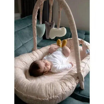 Babyjem Oyuncaklı Anne Baba Yanı Yatağı Somon Çiçek - 5