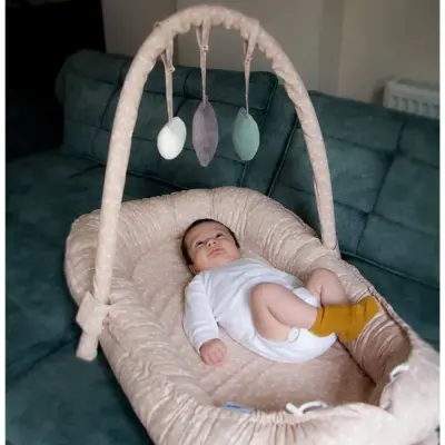 Babyjem Oyuncaklı Anne Baba Yanı Yatağı Somon Çiçek - 10