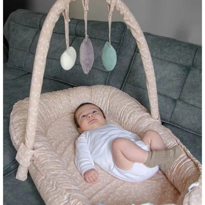Babyjem Oyuncaklı Anne Baba Yanı Yatağı Somon Çiçek - 6
