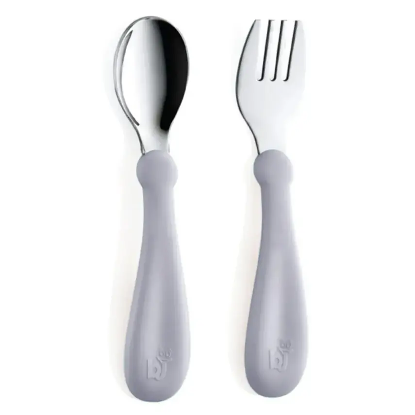 Babyjem Paslanmaz Çelik Çatal Kaşık Seti Gri - 1