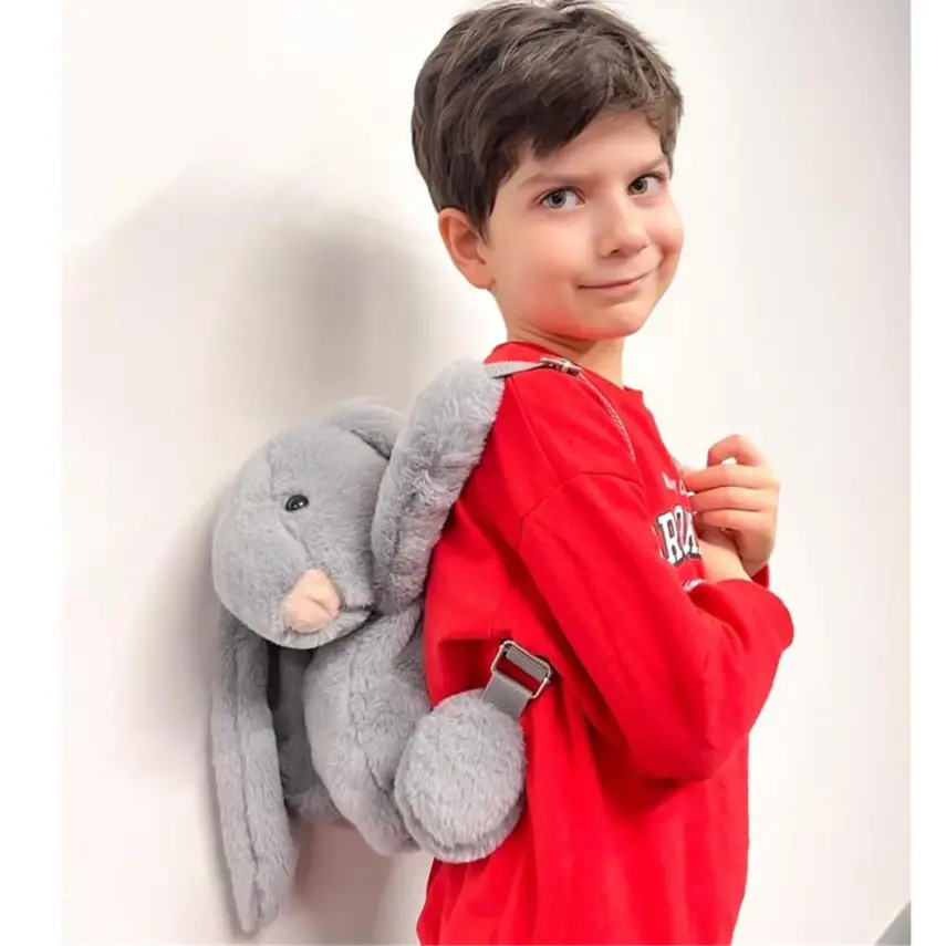 Babyjem Peluş Çanta Tavşan Gri - 1