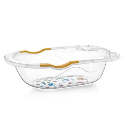 Babyjem Şeffaf Desenli Bebek Banyo Seti 6 Parça Termometreli Beyaz - 4