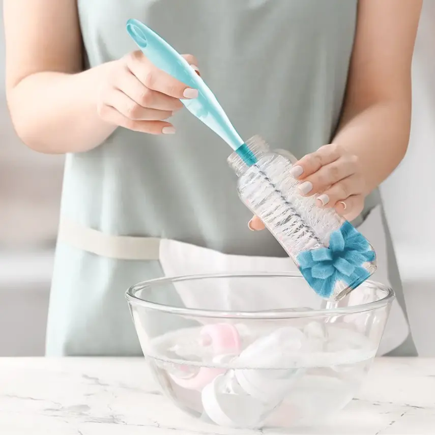 Babyjem Süngerli Biberon Temizleme Fırçası Mavi - 4