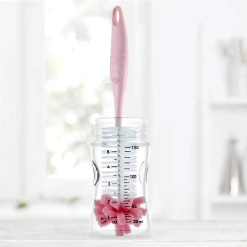 Babyjem Süngerli Biberon Temizleme Fırçası Pembe  - 2