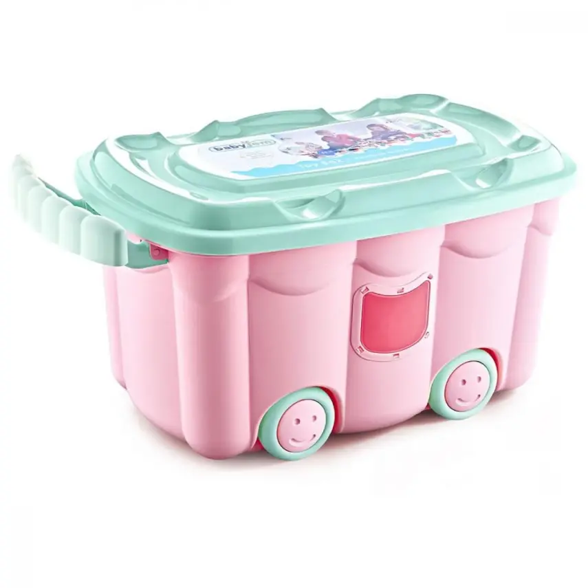 Babyjem Tekerlekli Oyuncak Kutusu Pembe - 1