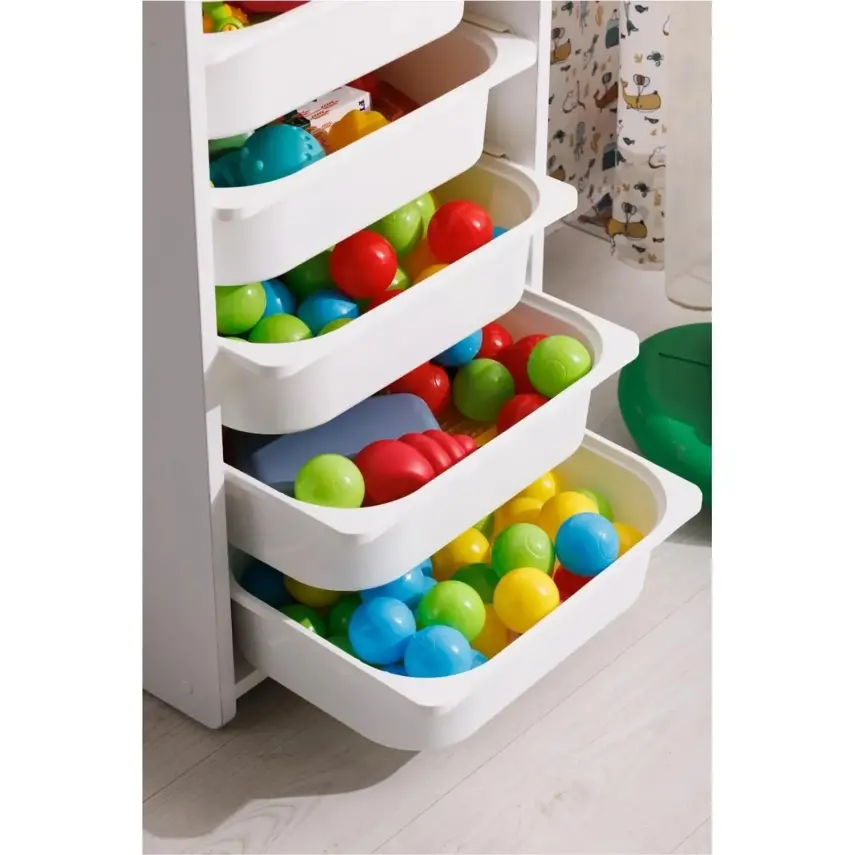 Babywhen Oyuncak Dolabı Raflı Beyaz - 4