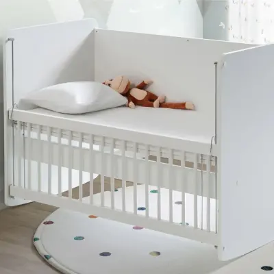 Babywhen Pratik Sallanır Anne Yanı Bebek Beşik 60x120 cm Beyaz - 2