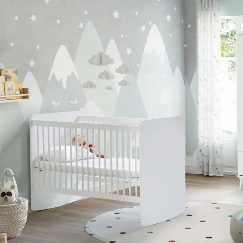 Babywhen Pratik Sallanır Bebek Beşik 60x120 cm Beyaz - 1