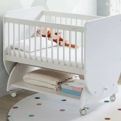 Babywhen Pratik Sallanır Bebek Sepet Beşik 50x90cm Beyaz - 4