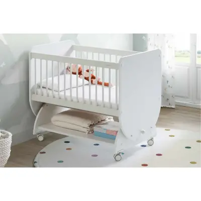 Babywhen Pratik Sallanır Bebek Sepet Beşik 50x90cm Beyaz - 7