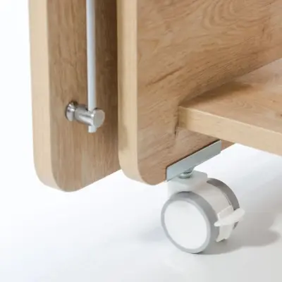 Babywhen Pratik Sallanır Tekerlekli Anne Yanı Bebek Beşik 60X120 Ahşap - 6