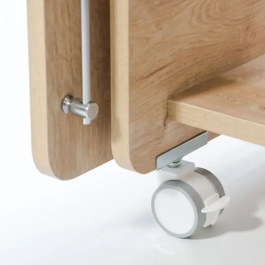 Babywhen Pratik Sallanır Tekerlekli Anne Yanı Bebek Beşik 60X120 Ahşap - 6