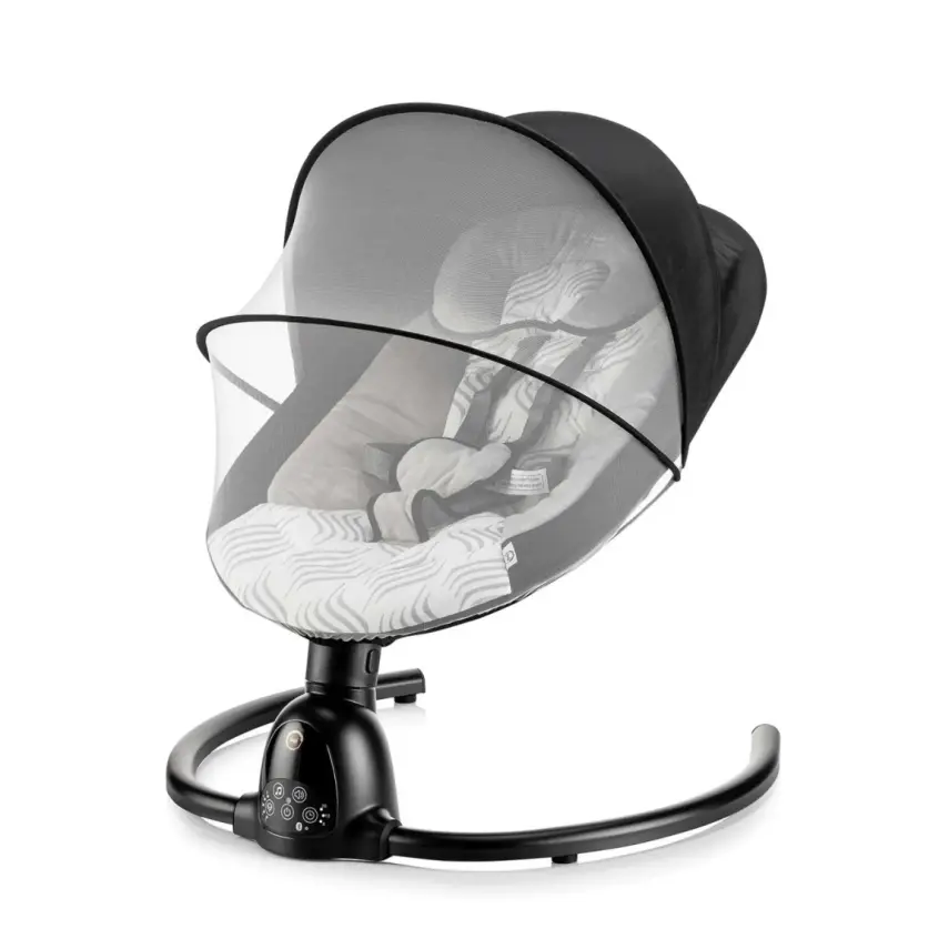 Bagi Dastana Black Otomatik Sallanır Müzikli Zaman Ayarlı Ana Kucağı Black  - 1