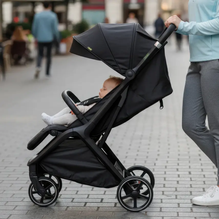 Bagi Taxi Tek Elle Katlanabilir Ultra Hafif Kabin Bebek Arabası Black - 19