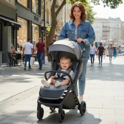 Bagi Taxi Tek Elle Katlanabilir Ultra Hafif Travel Sistem-Seyahat Sistem Bebek Arabası Grey - 17