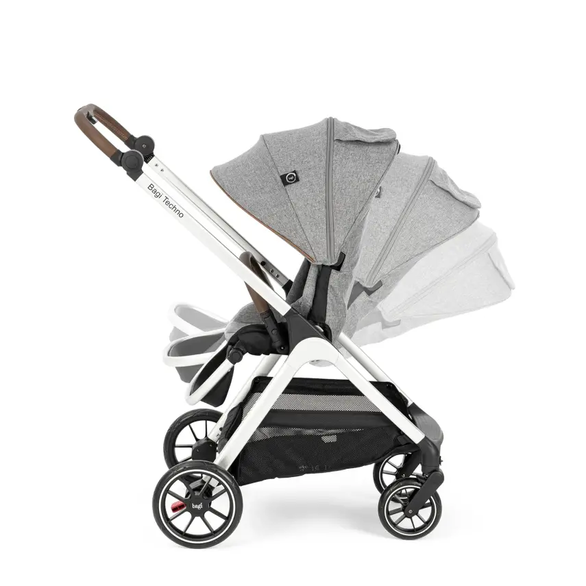 Bagi Techno Autofold Çift Yönlü Kolay Katlanabilir Bebek Arabası Gri - 8