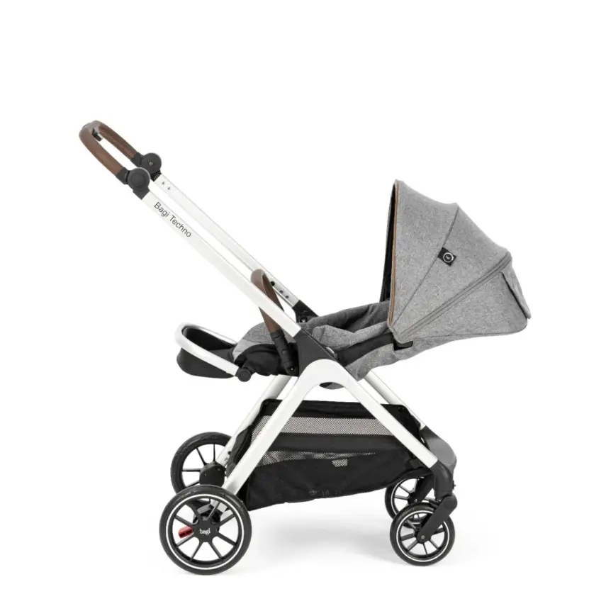 Bagi Techno Autofold Çift Yönlü Kolay Katlanabilir Bebek Arabası Gri - 9