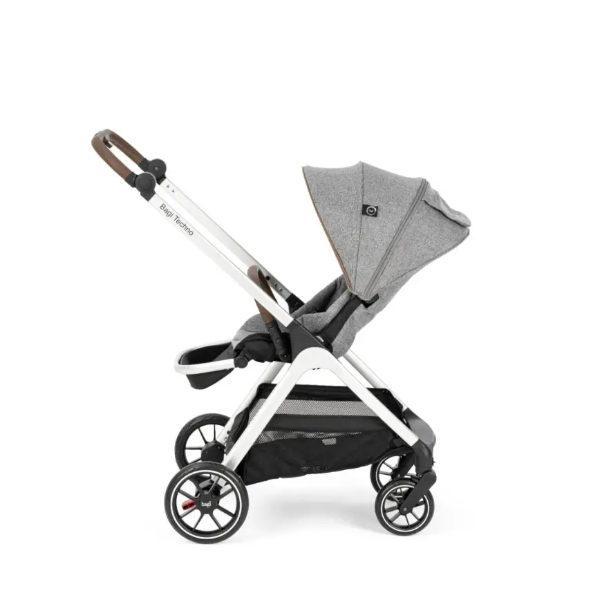 Bagi Techno Autofold Çift Yönlü Kolay Katlanabilir Bebek Arabası Gri - 7