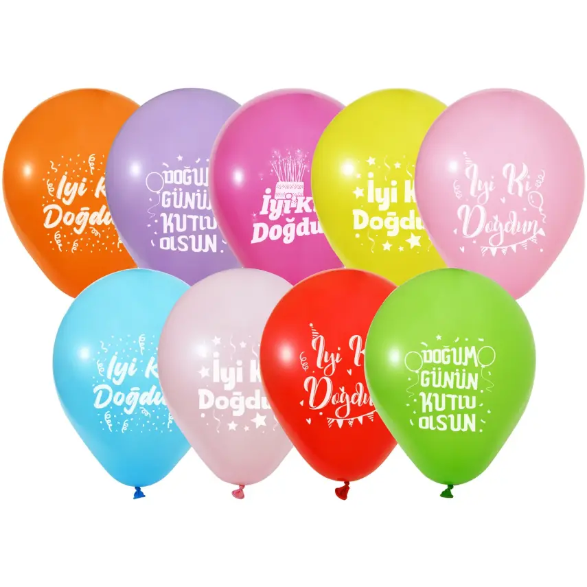 Balon Doğum Günü Baskılı Balon 9lu - 2