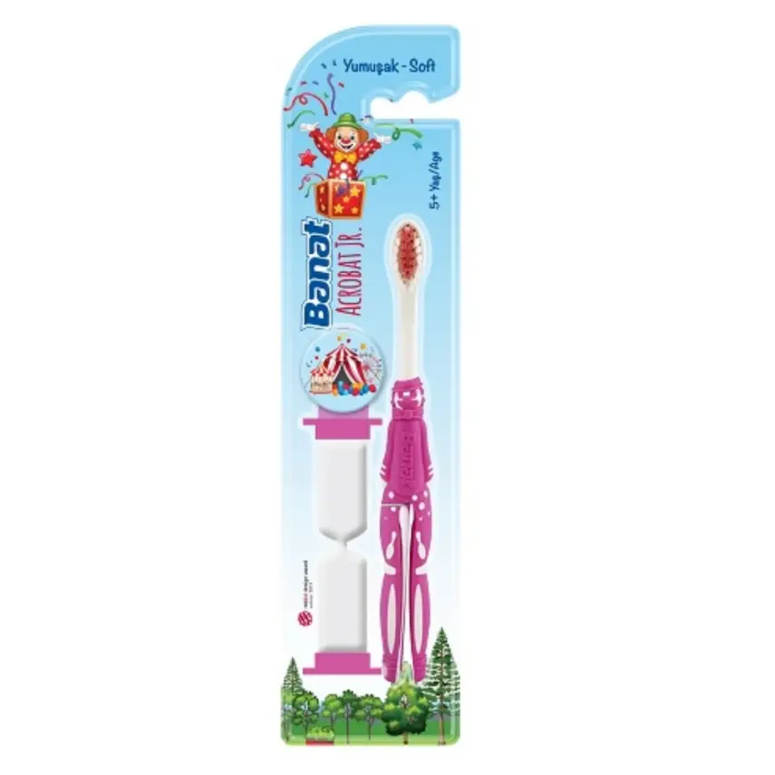 Banat Acrobat Jr Çocuk Diş Macunu 35 ml,Çocuk Diş Fırçası Kum Saatli Soft Acrobat Jr. 5+ Yaş - 2