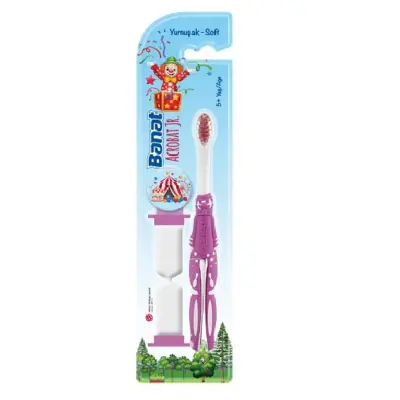 Banat Acrobat Jr Çocuk Diş Macunu 35 ml,Çocuk Diş Fırçası Kum Saatli Soft Acrobat Jr. 5+ Yaş - 6
