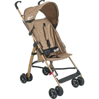 Be-Be Basic Pratik Ultra Hafif Katlanabilir Baston Bebek Arabası Gold Kahve