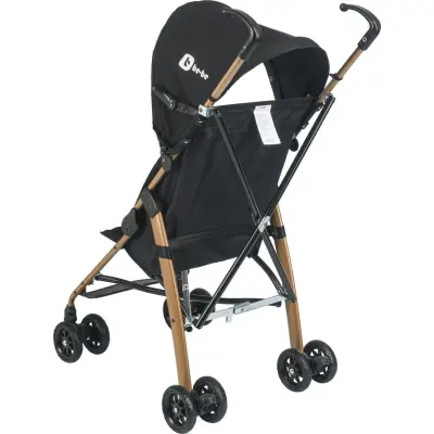 Be-Be Basic Pratik Ultra Hafif Katlanabilir Baston Bebek Arabası  Siyah Gri - 7