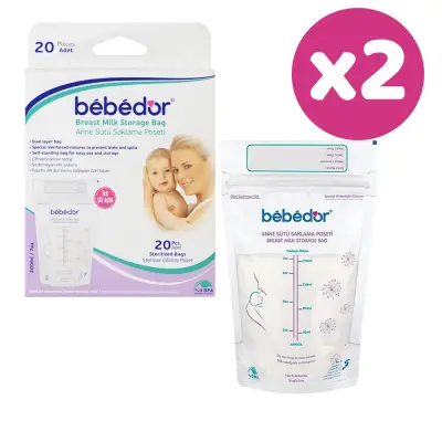 Bebedor Anne Sütü Saklama Poşeti 20li x 2 Adet - 2