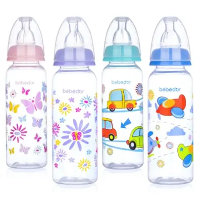 Bebedor Silikon Emzikli Desenli PP Biberon 250 ml 3+ Ay - 1