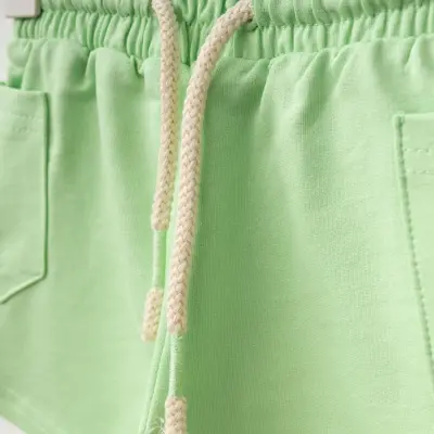 Bebolly Çocuk Şort Yan Cepli Fıstık Yeşili Unisex - 2