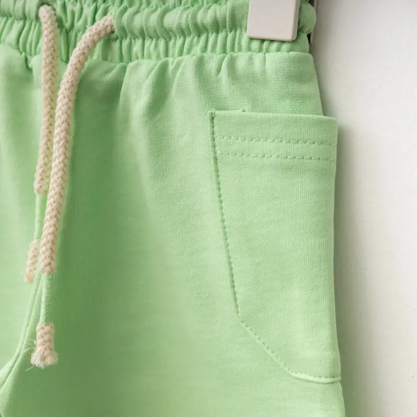 Bebolly Çocuk Şort Yan Cepli Fıstık Yeşili Unisex - 11