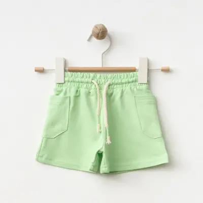 Bebolly Çocuk Şort Yan Cepli Fıstık Yeşili Unisex - 7