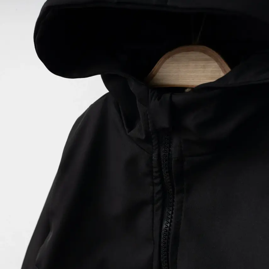 Bebolly Erkek Bebek Kapüşonlu Fermuarlı Cepli Yağmurluk Siyah - 12