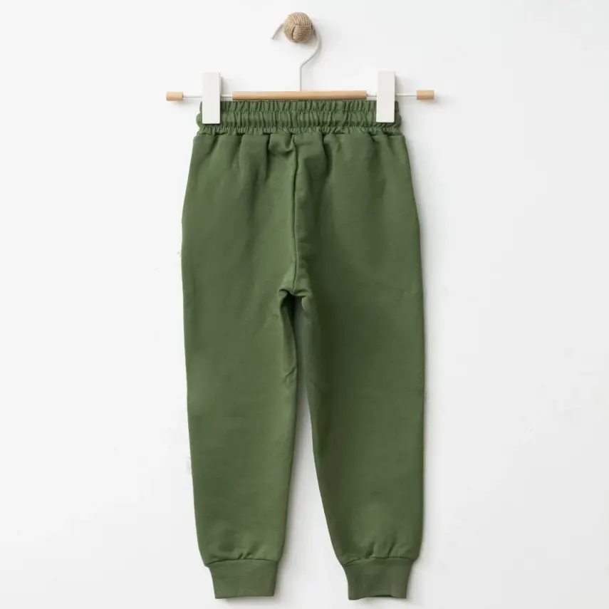 Bebolly Erkek Eşofman Altı Snap Baskılı Haki - 3