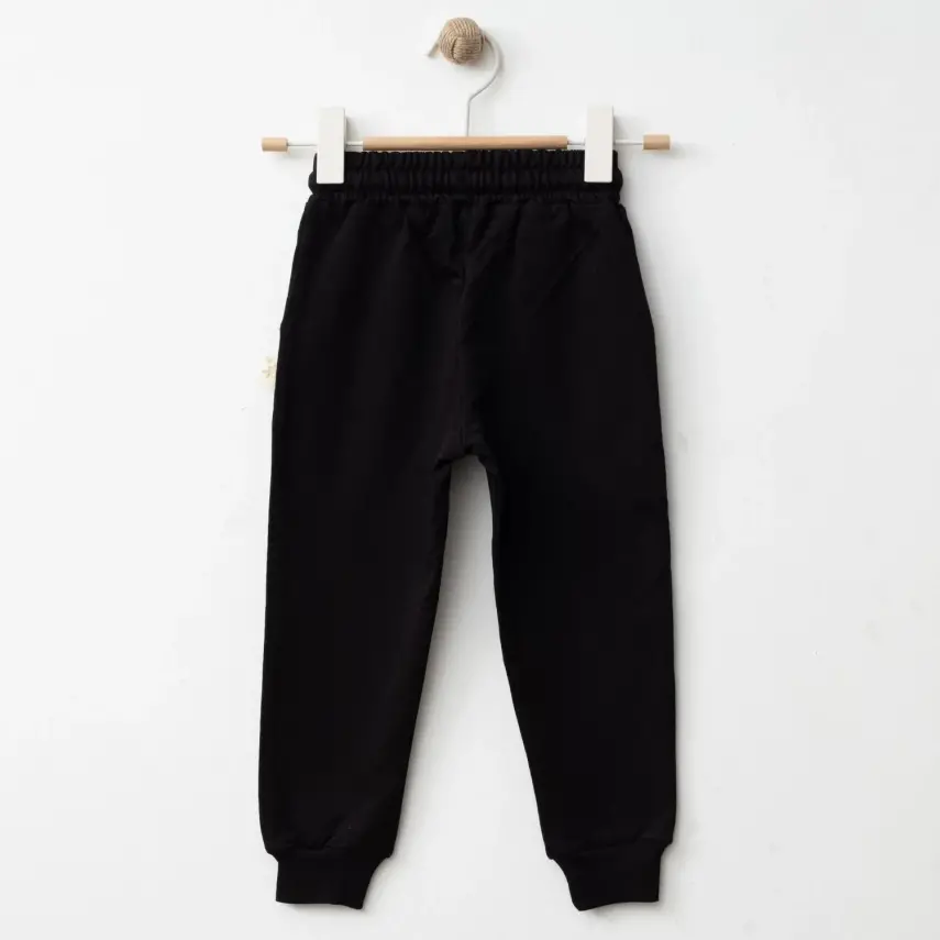 Bebolly Erkek Eşofman Altı Snap Baskılı Siyah - 6