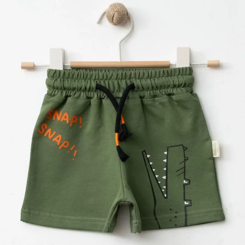 Bebolly Erkek Şort Snap Baskılı Haki - 1