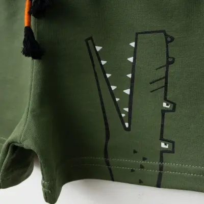 Bebolly Erkek Şort Snap Baskılı Haki - 2