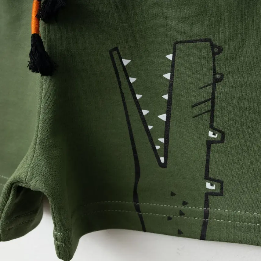 Bebolly Erkek Şort Snap Baskılı Haki - 5