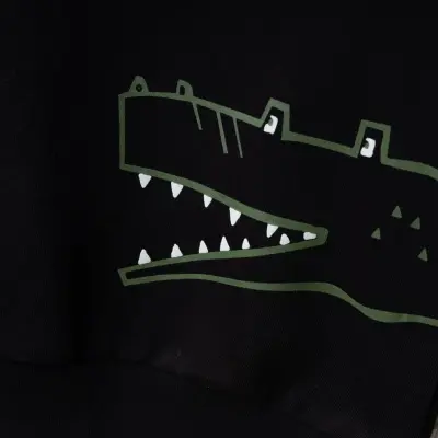 Bebolly Erkek Sweatshirt Snap Baskılı Siyah - 2