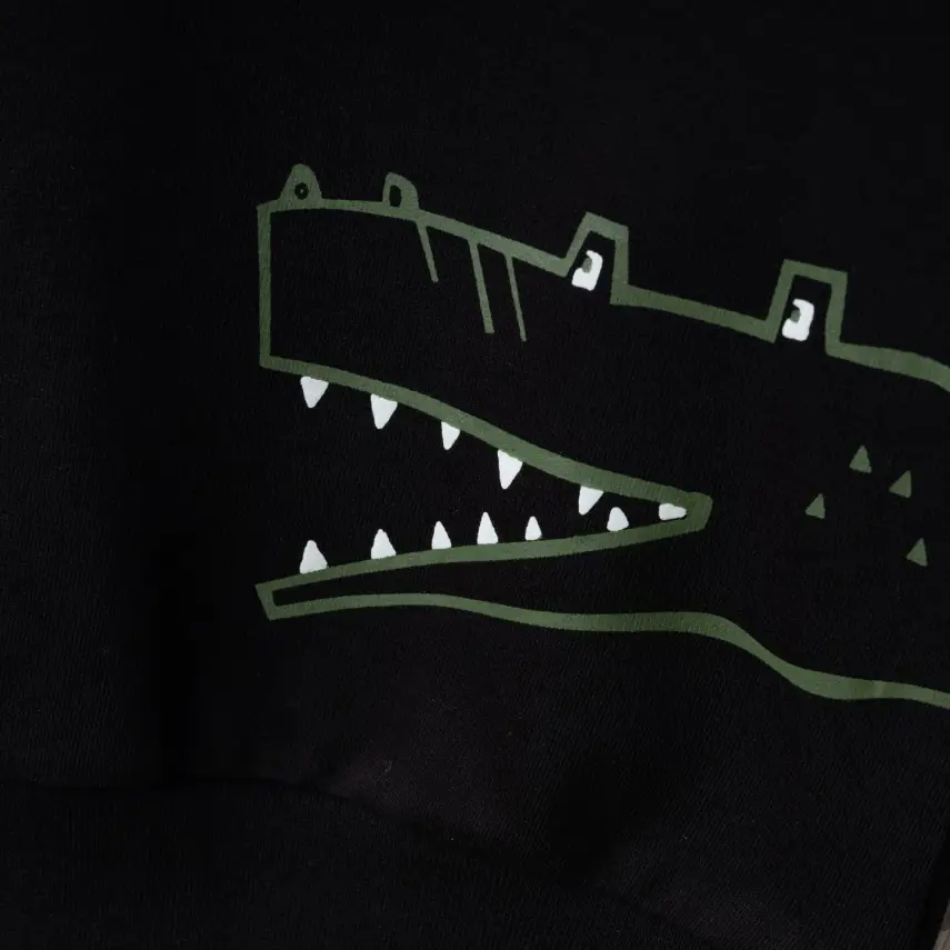 Bebolly Erkek Sweatshirt Snap Baskılı Siyah - 9