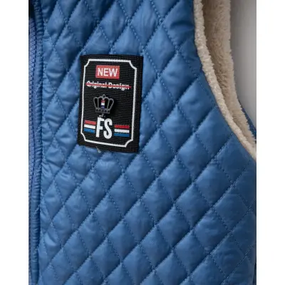 Bebolly Erkek Yelek Baklava Desenli İndigo - 3