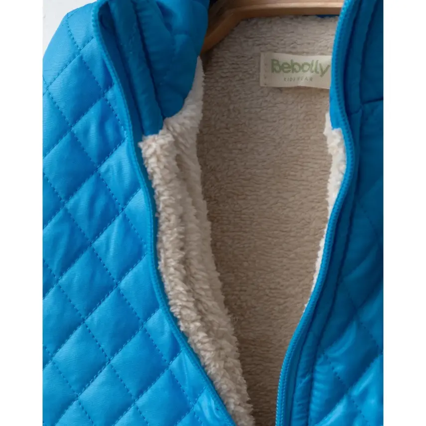 Bebolly Erkek Yelek Baklava Desenli Mavi - 3