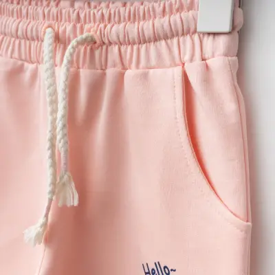 Bebolly Hello Sunday Ayıcıklı Baskılı Kız Çocuk Eşofman Altı Pudra - 2