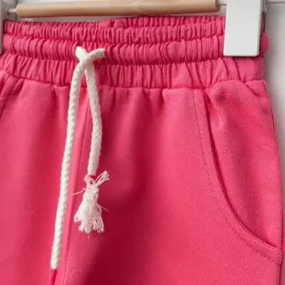 Bebolly Kalp Baskılı Kız Çocuk Eşofman Altı Fuşya - 2