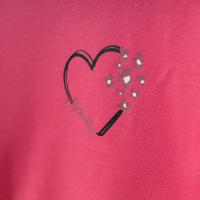 Bebolly Kalp Baskılı Kız Çocuk Sweatshirt Fuşya - 2