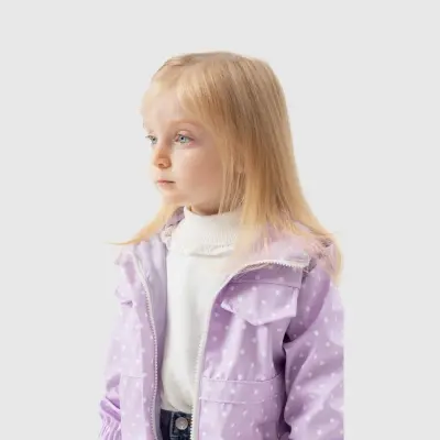 Bebolly Kız Bebek Puantiyeli Yağmurluk Lila - 2